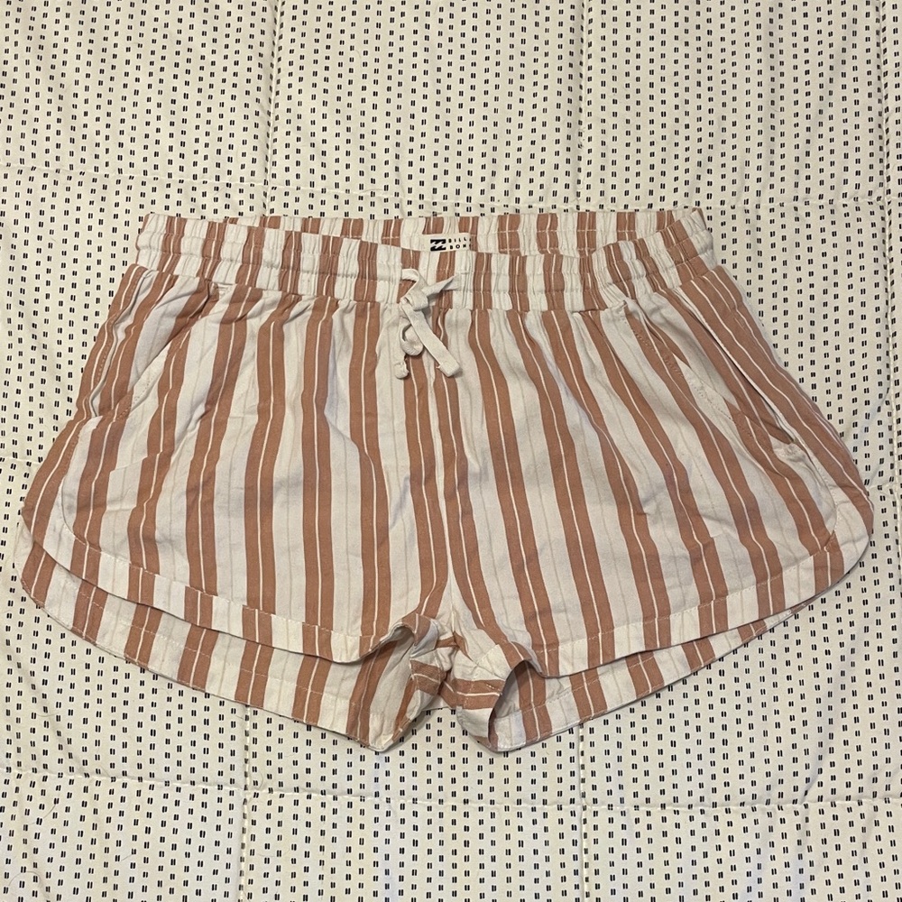 Billabong striped Tan and White Women Shorts